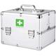 Portable small First Aid Box Aluminium Lockable 2 Layer First Aid Case Storage Kit Medicine Cabinet for Home,Travel & Workplace