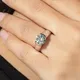 Anziw-Bague en Moissanite group VVl's pour Femme Alliance Bague de Fiançailles Diamant en Argent