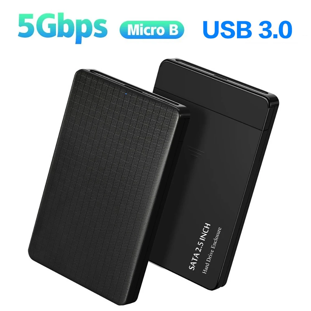 Boîtier de disque dur USB 3.0 2.5 "SATA boîtier de disque dur externe 2.5 pouces SSD Transmission haute vitesse 5 Gbps Support fenêtre Mac Android