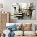 Wrought Studio™ Hardedge Art Urban Geometry II - Modern Wall Art Living Room Set Metal in Gray/Orange | 32 H x 48 W x 1 D in | Wayfair