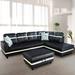 Black Sectional - Latitude Run® Elsiana 3 Piece Faux Modular Living Room Set, Couch Set Faux | 33.5 H x 97 W x 30.5 D in | Wayfair