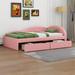 Red Barrel Studio® Magalia Twin Size PU Upholstered Tufted Daybed w/ Two Drawers Upholstered in Pink | 27.8 H x 42 W x 79 D in | Wayfair