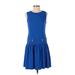 Eliza J Casual Dress - DropWaist: Blue Solid Dresses - Women's Size 2