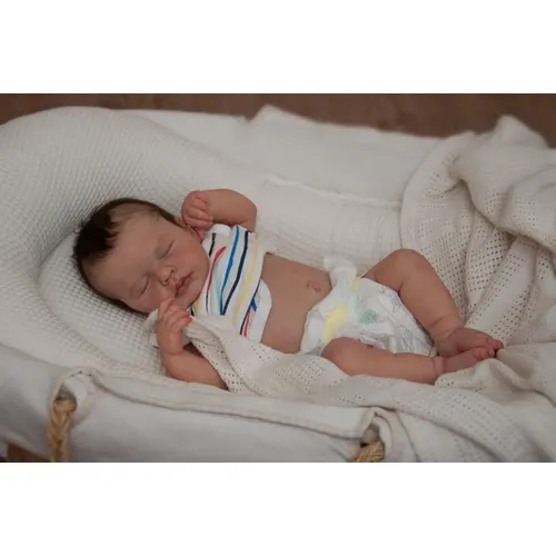 47CM Neugeborenen Baby Puppe Loulou Reborn Einschlafen Volle Vinyl Körper Lebensechte 3D Haut mit