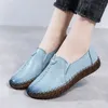 2023 neue Damen-Mokassins, flache Schuhe, Damen-Schuhe aus echtem Leder, Damen-Loafer, zum Hineinschlüpfen, bequeme Krankenschwesterschuhe für Damen