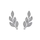 Huitan einfache vielseitige Blatt Oliven Ohr stecker Silber Farbe Ohr Piercing Zubehör für Frauen