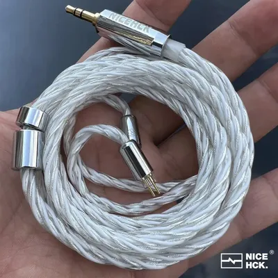 NICEHCK DeepSnow Kopfhörer-Upgrade-IEM-Kabel, 4 Stränge, versilbertes deutsches Kupfer, HiFi-Draht, MMCX/2Pin/QDC für Conch Nova F1 Pro Image
