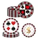 Casino Poker Card Theme Paper Plates Las Vegas Paper 7inch plate Set Club Game Dinner Night Playing