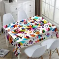 Creative Floral Tablecloth Boho Style Washable Tablecloth Colorful Bird Fashion Printing Nappe De
