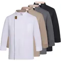 men Chef Uniform long sleeves black chef cost Breathable Chef Shirt Restaurant Kitchen white Chef