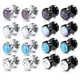 1 Pair Stainless Steel Ear Piercing Fake Gauges Faux Cheater Illusion Plugs Tunnel Flat Back Stud