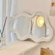 Table Wavy Mirror Makeup Wall Art Aesthetic Small Irregular Luxury Bathroom Garden Mirror Hotel