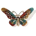 Colorful Butterfly Brooches Crystal Rhinestones Metal Enamel Pins Flying Insect Animal Brooch for