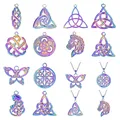 4pcs New Vintage Witch Knot Charm Celtic Knot Triquetra Knot Pendant Charm for Necklace Jewelry