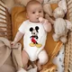 Disney Micky Mouse Baby Bodysuits Infant Cotton Short Sleeve Rompers Newborn Body Baby Boys Girls