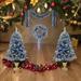 4-Piece Set Pre-lit Xmas Tree Artificial Christmas Garland, Wreath and Set of 2 Entrance Trees X-mas with LED Lights