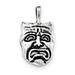 Sterling Silver Antiqued Sad Face Mask Chain Slide Pendant