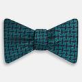 Turquoise Geometric Silk Bow Tie