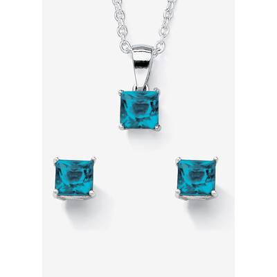 Women's Birthstone Jewelry Set In .925 Silver by PalmBeach Jewelry in December