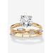 Women's 2.40 Cttw. 2-Piece Yellow Gold-Plated Round Cubic Zirconia Wedding Ring Set by PalmBeach Jewelry in Gold (Size 6)