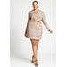 Plus Size Women's Open Front Blazer Dress by ELOQUII in Houndstooth Texture (Size 28)