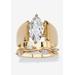 Women's 2.88 Cttw. Cubic Zirconia Gold-Plated Solitaire And Vine Wedding Ring Set by PalmBeach Jewelry in Gold (Size 6)