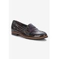 Wide Width Women's Winnie Ii Flat by Ros Hommerson in Brown Patent Croc (Size 8 1/2 W)