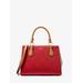 Michael Kors Marilyn Medium Color-Block Saffiano Leather Satchel Red One Size