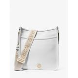 Michael Kors Luisa Large Pebbled Leather Messenger Bag White One Size