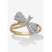 Women's Diamond Accent 18K Gold-Plated Sterling Silver Dragonfly Ring by PalmBeach Jewelry in Gold (Size 6)