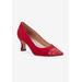 Wide Width Women's Sadee Pump by Ros Hommerson in Red Kid Suede (Size 7 1/2 W)