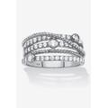 Women's .75 Cttw .925 Sterling Silver Cubic Zirconia Multi-Band Highway Ring by PalmBeach Jewelry in Silver (Size 9)