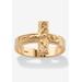 Women's Gold-Plated Sterling Silver Horizontal Crucifix Cross Ring by PalmBeach Jewelry in Gold (Size 9)