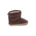 Old Navy Booties: Slip-on Wedge Boho Chic Burgundy Color Block Shoes - Size 6-12 Month