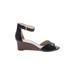 Nine West Wedges: Black Print Shoes - Women's Size 9 1/2 - Open Toe