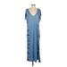 Amuse Society Casual Dress - Maxi: Blue Tie-dye Dresses - Women's Size X-Small