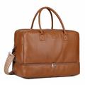 BAOSHA Men's PU Leather Hand Luggage Travel Bag Weekender Sports Bag Travel Duffel Carry On Bag with Shoe Compartment for Short Travel Overnight Weekend Holiday, brown, travel bags