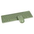 Wireless Keyboard Mouse Combo, Tynerza Compact Full Size Cordless Keyboard and Quiet Mouse Set 2.4G Ultra-Thin Sleek Design for PC, Computer, Laptop, Desktop, Notebook (Green)