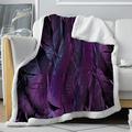loyaltyer Blanket Purple Feather Sherpa Fleece Blanket Thick Soft Blanket Brushed Flannel Decorative Blanket for Bed Sofas Settees Camping Blanket Travel Blanket, Queen (180 x 230 cm)