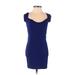 TOBI Casual Dress - Bodycon: Blue Solid Dresses - Women's Size X-Small