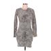 Wild Fable Casual Dress: Gray Zebra Print Dresses - Women's Size Medium