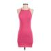 ASOS Casual Dress - Bodycon Halter Sleeveless: Pink Print Dresses - Women's Size 4