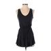 Soprano Casual Dress - Mini Scoop Neck Sleeveless: Black Print Dresses - Women's Size X-Small