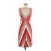 Calvin Klein Casual Dress: Orange Chevron Dresses - Women's Size 8