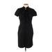 The Limited Casual Dress - Sheath Tie Neck Short sleeves: Black Print Dresses - Women's Size 12