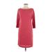 Sharagano Casual Dress - Sheath: Burgundy Solid Dresses - Women's Size 8