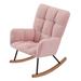 Corrigan Studio® Livanna Rocking Chair Wood/Metal/Solid Wood/Fabric in Brown | 37.79 H x 34.25 W x 25.98 D in | Wayfair