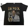 T-shirt vintage en coton unisexe Q032508 Derek contribuables herd Grey's Anatomy kkDempsey 90S