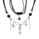 Chaîne d'épissage en cuir Niche chaîne clavicule étoile cristal collier H9ED