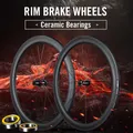 RYET Carbon Road Bicycle Wheelset 700c V-Brake Bike Wheel Clincher Tubeless Ceramic Bearings Hub